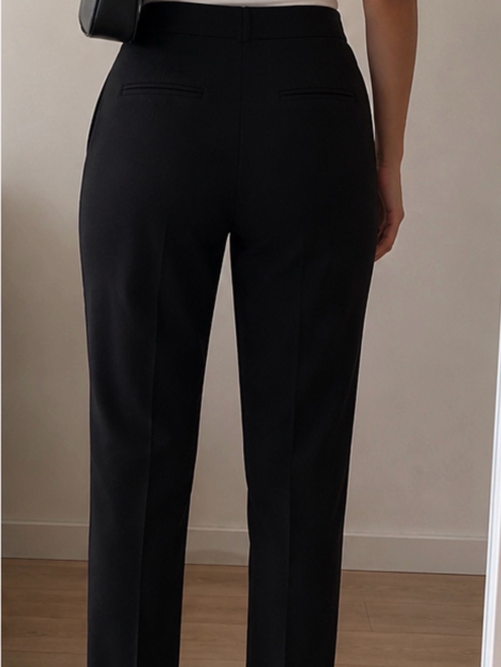 H&M Black Tailored Straight-Leg Dress Pants